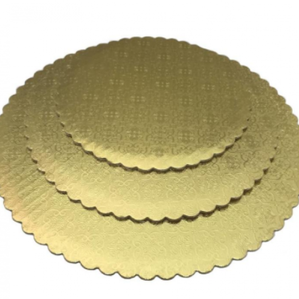 Scalloped Cake Circle 10" Gold 