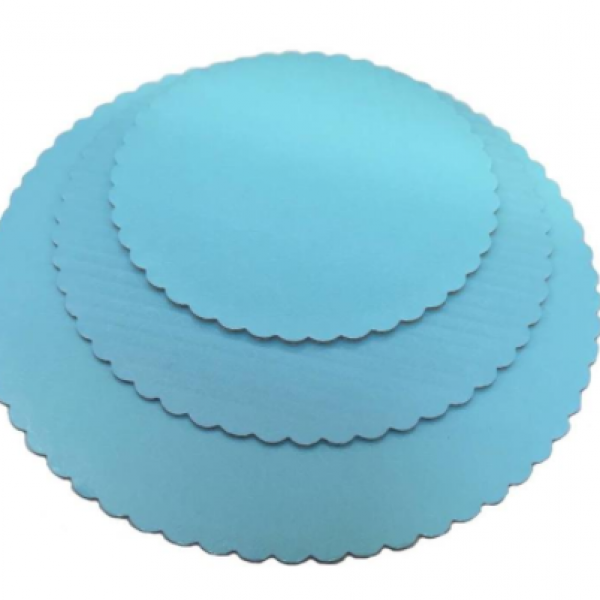 Scalloped Cake Circle 8" Sky Blue