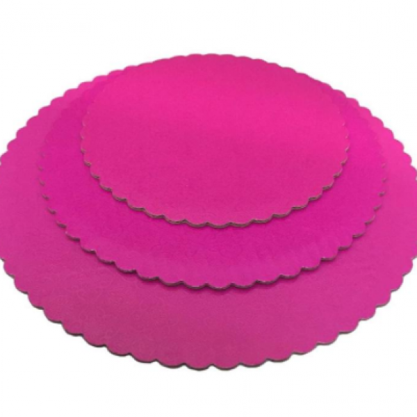 Scalloped Cake Circle 8" Hot Pink