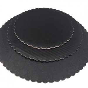 Scalloped Cake Circle 8" Black